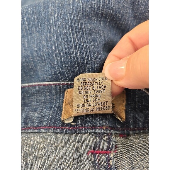 Vintage Western Prairie Cowgirl Retro Modest Flared Panel Denim Skirt Womens PM - Picture 6 of 6